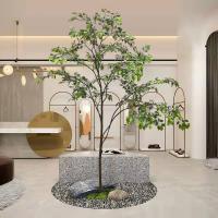 Estilo minimalista da decoração artificial de canto feita sob encomenda do espaço da árvore do ficus
