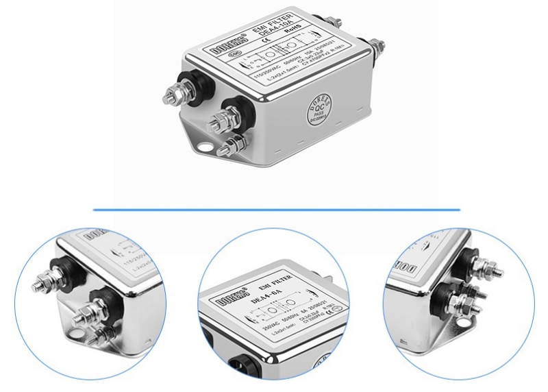 DEA4 Однофазный переменный источник питания EMI фильтр 220VAC 3A/6A/10A/20A Хороший эффект подавления