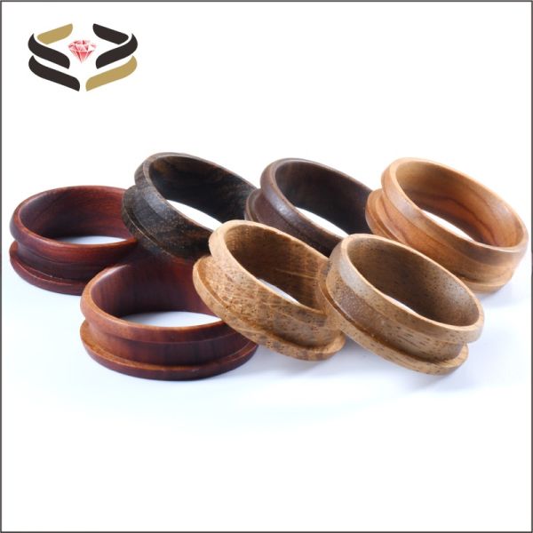 Anillos de madera maciza de tipo religioso de 6 mm y 8 mm para incrustaciones