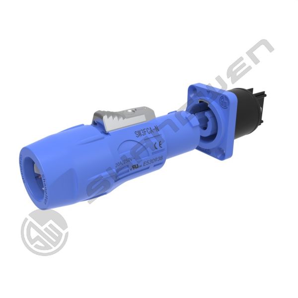 Ip44 Industrial Power Female Connector Indoor Use Blue Input
