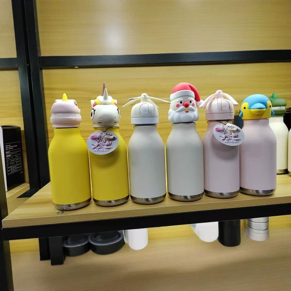 Custom Silicone Lid Stainless Steel Water Bottle for Kids