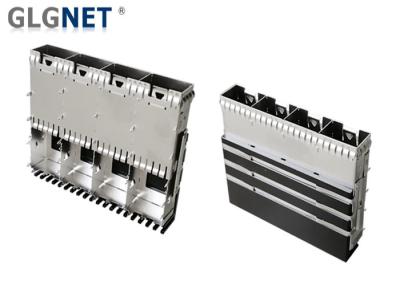 Press Fit 4 Ports Sfp Cage Connector Copper Alloy For 25G Ethernet