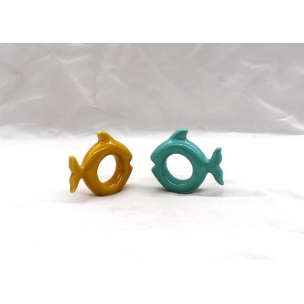 Home Decoration Fish Napkin Rings , Dolomite 5 Color Table Napkin Rings