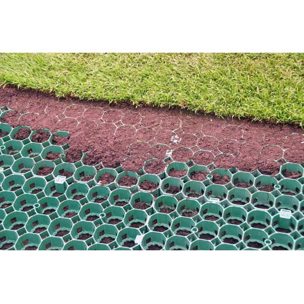 Pavimentadores de HDPE Rejilla de hierba de plástico Poliéster Rejilla geográfica de plástico para estacionamiento Fuego salida al por mayor Paisaje de suelo Geocell Gravel Paddock Rejilla