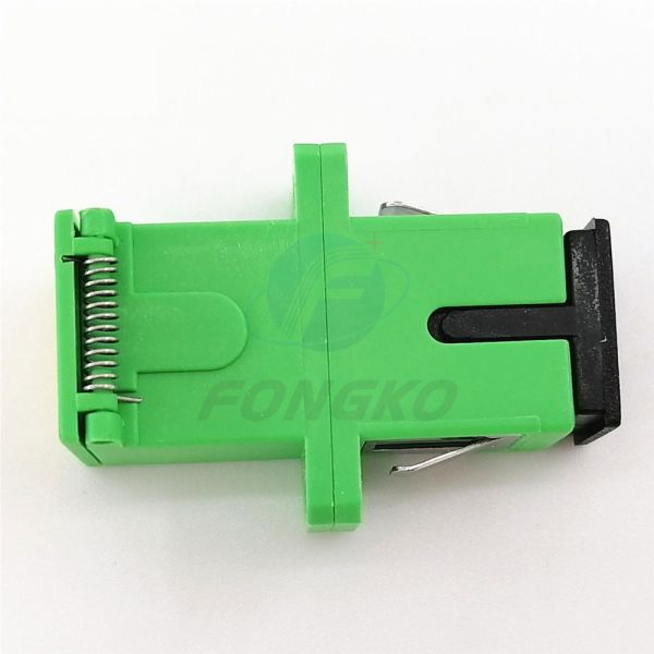 Adaptadores ópticos del adaptador del fabricante del obturador del SC APC de la fibra a una cara auto híbrida de fibra óptica del reborde