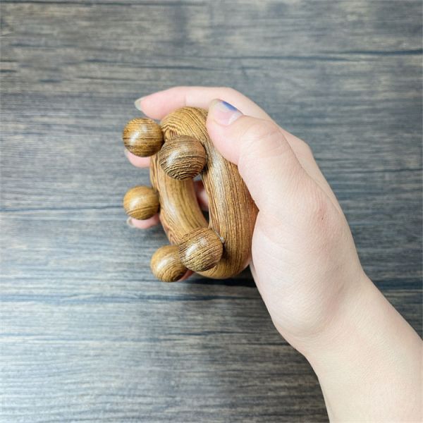 Acupoint Relaxing Wood Therapy Massage Tool with Certification and Wooden Head Massager