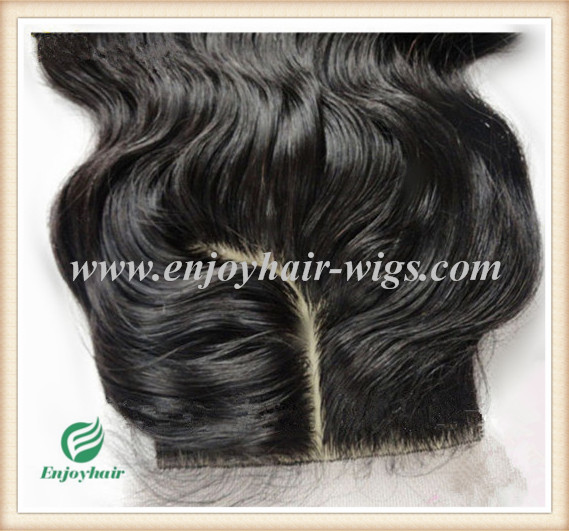 Silk top closure 4''x4'' peruvian virgin hair natural color,body wave 10''-24''J- part