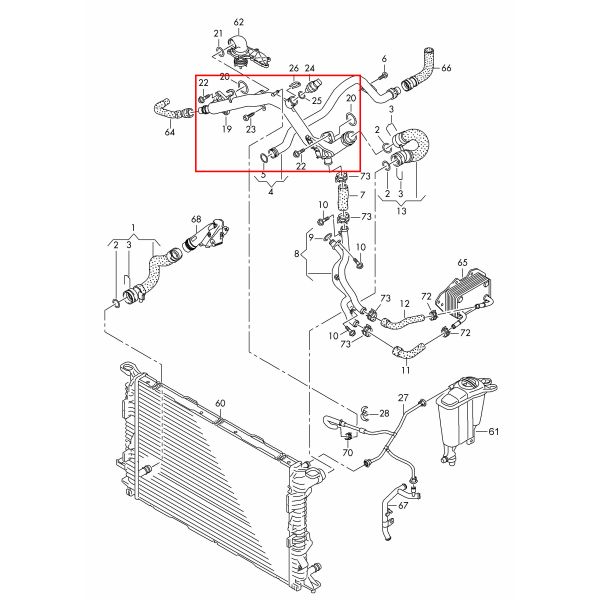 06E121045AJ 06E121045AA tuyau de liquide de refroidissement pour AUDI A4 B8 / A5 convertible