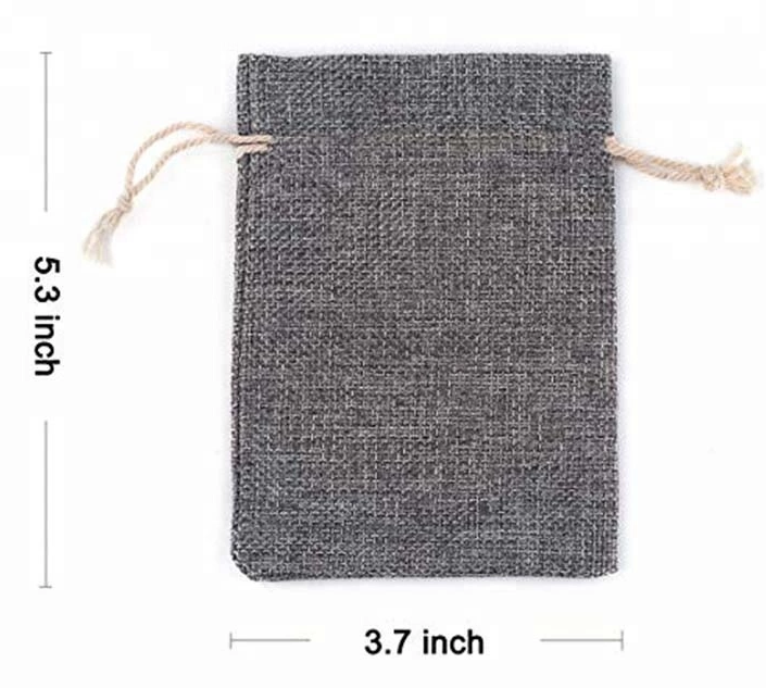 Mini Jute Drawstring Bag Customized For Wedding / Party Present's Packing