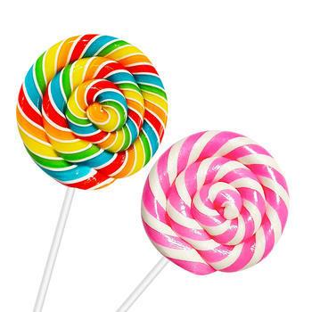 OEM Custom Halal Round Rainbow Lollipop Swirl Twist Shape Sweets Fruity Flavor