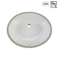Polegadas cerâmica oval moderna branca de Ada Bathroom Sinks Undermount Trough 15