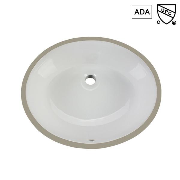 Dissipador pequeno do banheiro de Undermount do círculo 20 polegadas de armário branco cerâmico da vaidade