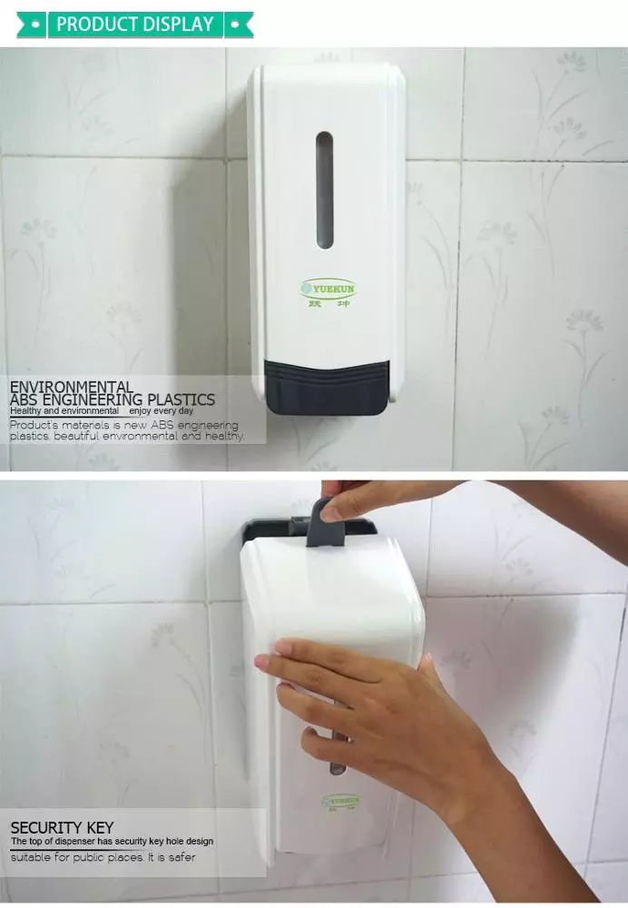 Hotel Bathroom 1000ml Liquid Soap Dispenser Plastic Durable Hand Liquid Shampoo Soap Dispenser