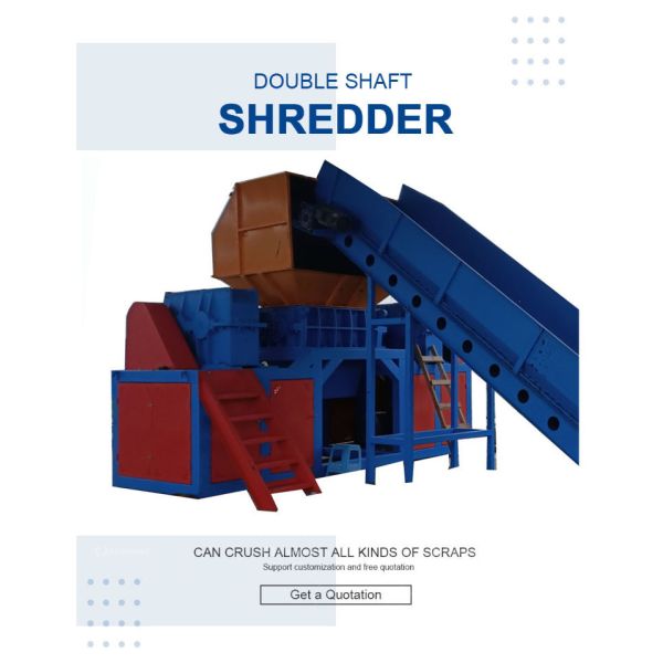 Industrial Solid Waste Crushing Equipment Scrap Leather Color Steel Shingle Shredder