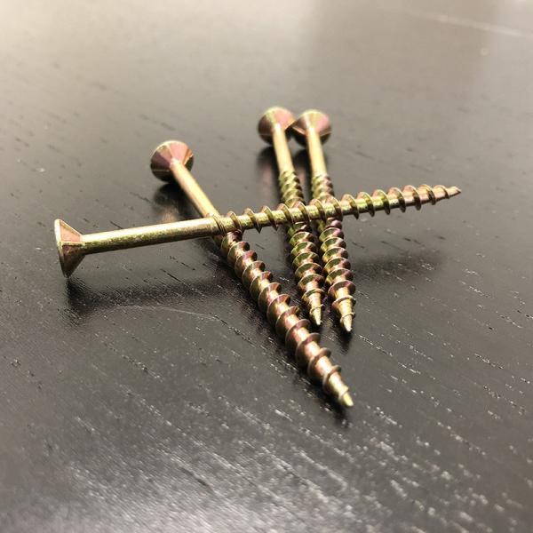 M4.0x75MM Yellow Zinc Construction Screw Countersunk Wood Screw Pozidriv Chipboard Screw