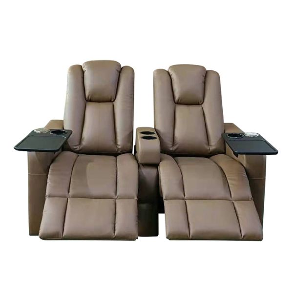 Reclining 2 Seat Movie Theater Couches With Cup Holder