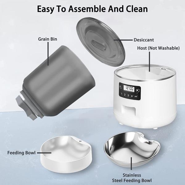 4L Automatic Pet Bowl Feeder Stainless Steel Self Feeding Cat Bowl