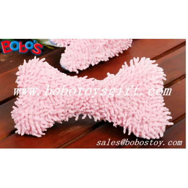 100%Polyester Material Soft Plush Pink Bone Toy With Squeaker