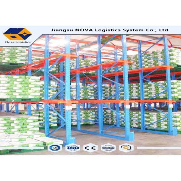 Steel Q235 Drive In Storage Warehouse Racking Shelves Logistics Center / Food Companies