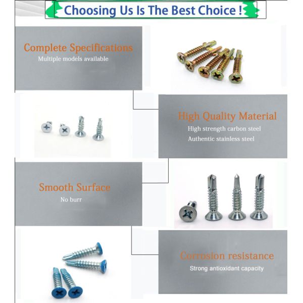 Стальные цинковые филипсы с плоской головой самосверляющие винты с двумя ушами