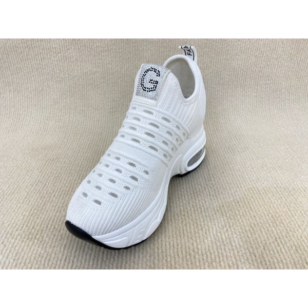 Mesh Upper Womens White Platform Loafers PU Outsole Flatform Loafers