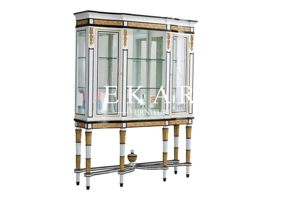 Living Room Home Office Wooden Bookcase With Glass Doors FLN-M-SG201