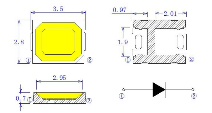 Обломок 9v 80-85lm СИД Smd 2835 высокой яркости для лампы шарика