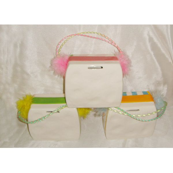 Colorful Ceramic Purse Bank / Saving Bank For Girl And Lady Earthenware