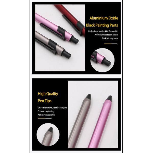 Business Metal Ball Pen 1.0mm Hotel Office Press Signature Pen Custom Logo