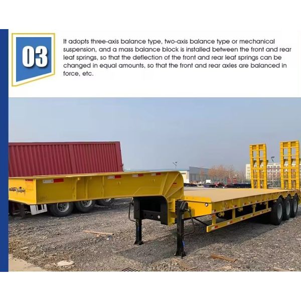13t Axle 40FT Container Flatbed Semi Trailer Tandem Customized Trailer with 12 Tires