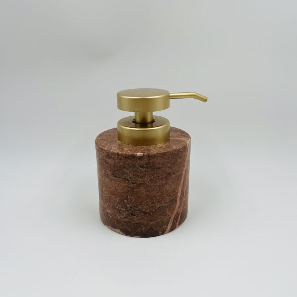 Набор для ванной из коричневого мрамора, круглый, из мрамора, для подачи мыла для рук, аксессуары для ванной столешницы