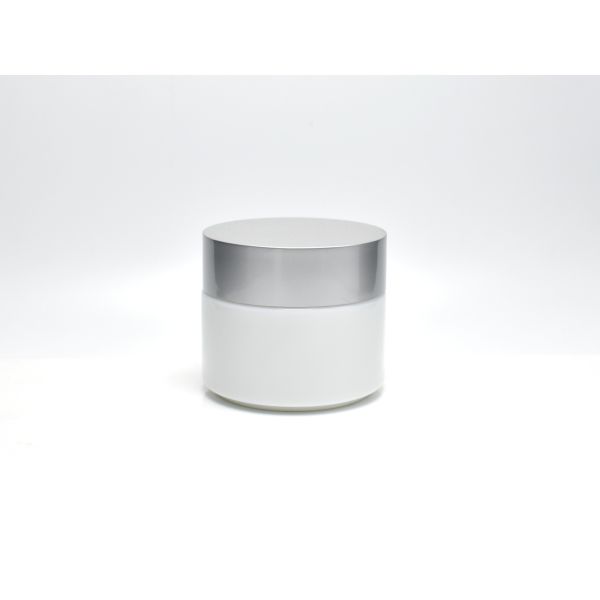 JG-AQ100H, 100ml vintage milk white glass cosmetic jars, primary cosmetic (skin care) packaging for facial mask