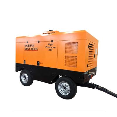 Movable 15 Bar Portable Screw Air Compressor 16m3 / Min 560CFM For Drilling Machine
