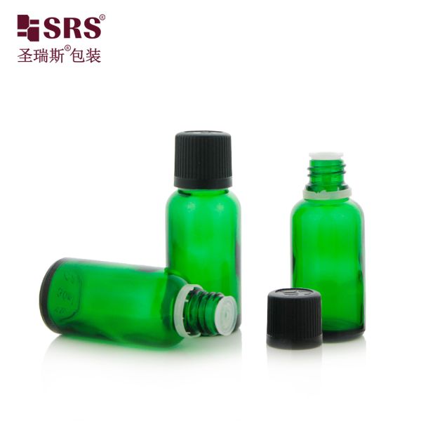 5ml 10ml 15ml 30ml 50ml 100ml 18/415 Empty Glass Bottles With Child Resist Cap Pattern Essential Oil Bottle Luxury