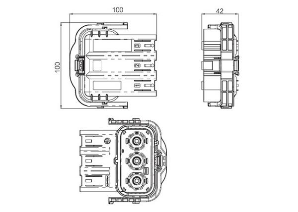3 Pin DC Power HVIL EV Battery Connector IP67 Waterproof