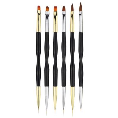 Double Headed Nail Art Pen Crystal Carved Nail Pen Pull Wire