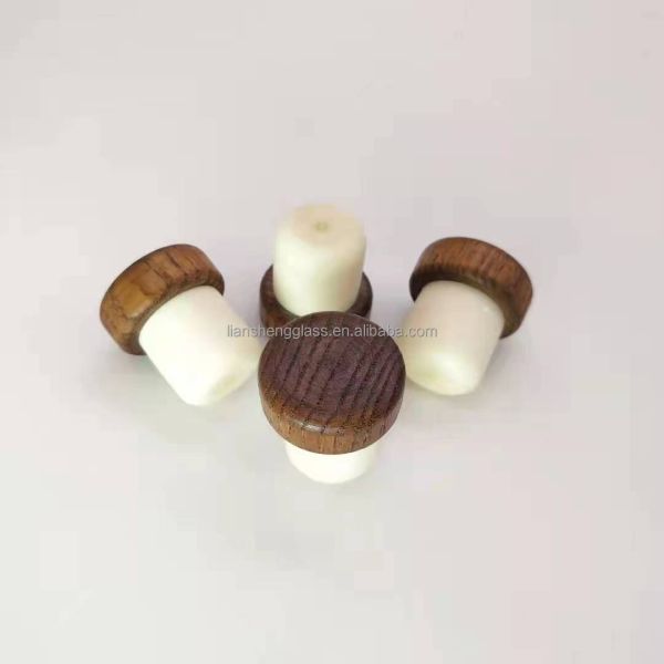 Противополитическая уплотнительная крышка Синтетическая пробка Деревянная верхняя часть Алюминиевая металлическая бутылка для вина пробка