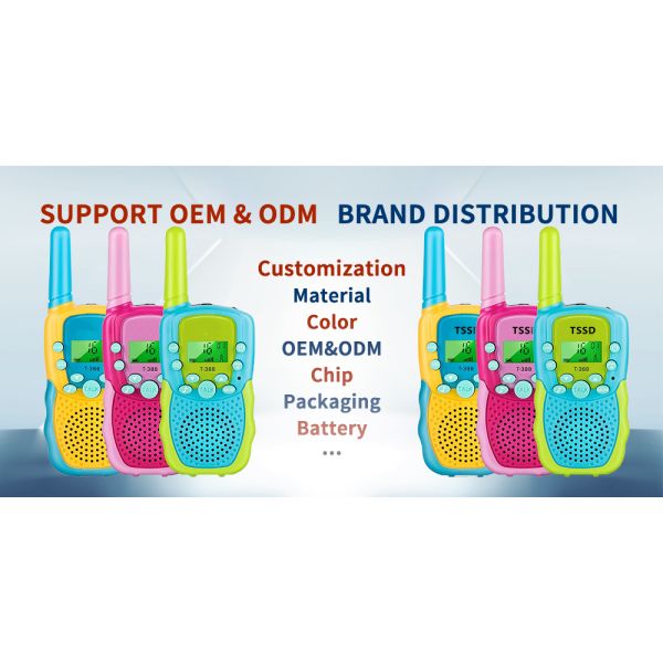 Pocket Radio Toy for Kids Long Range Transceiver Rechargeable 22 Channels Cartoon Design