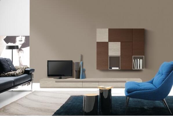 MDF Painted Home Interior TV Cabinet , Long Low Profile Media Console