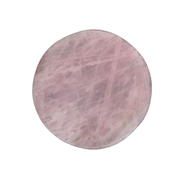Natural Rose Quartz Coaster Crystal Round Gemstone for Table Plate Decoration Plate