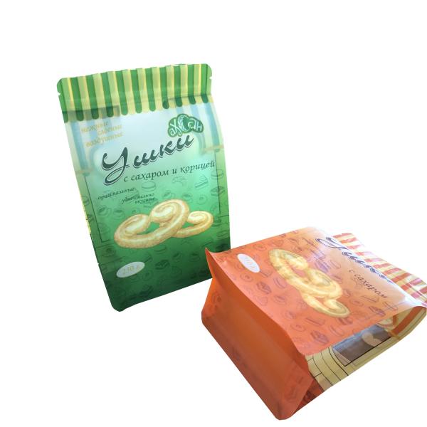 OEM Food Packing Bag Resealable Flat bottom Packaging bag Zipper Lock pouch bag for tea or dry food