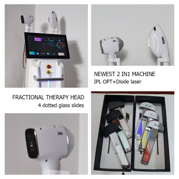2 In 1 Shr Ipl Elight 808 Laser Handle Screen Linkage Hair Removal Machine