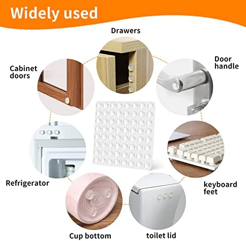 Super High Viscosity Self-Adhesive Clear Rubber Door Stoppers Square Pattern Cabinet & Drawer Bumpers