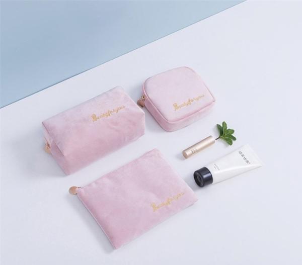 Wholesale Custom Best Selling Colorful Flannel Custom Cosmetic Set Make Up Bag for Women