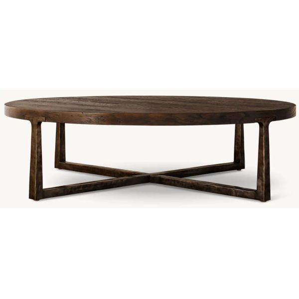 Modern Wood Top Round Coffee Table 300mm With Stainless Steel Material