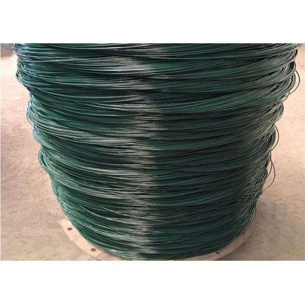 Pvc зеленого цвета диаметра 2.4mm покрыл коррозионную устойчивость железной проволоки
