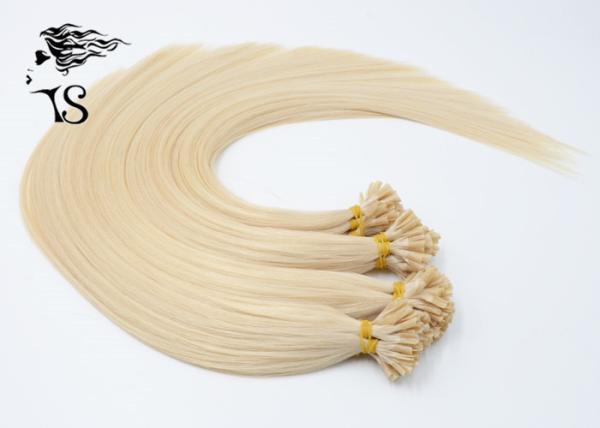 Long U Tip Pre Bonded Real Russian Blonde Hair Extensions No Shedding 7A Grade