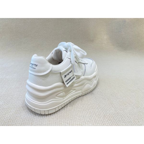 Autumn White Canvas Trainers Heightening Womens White Leather Casual Sneakers