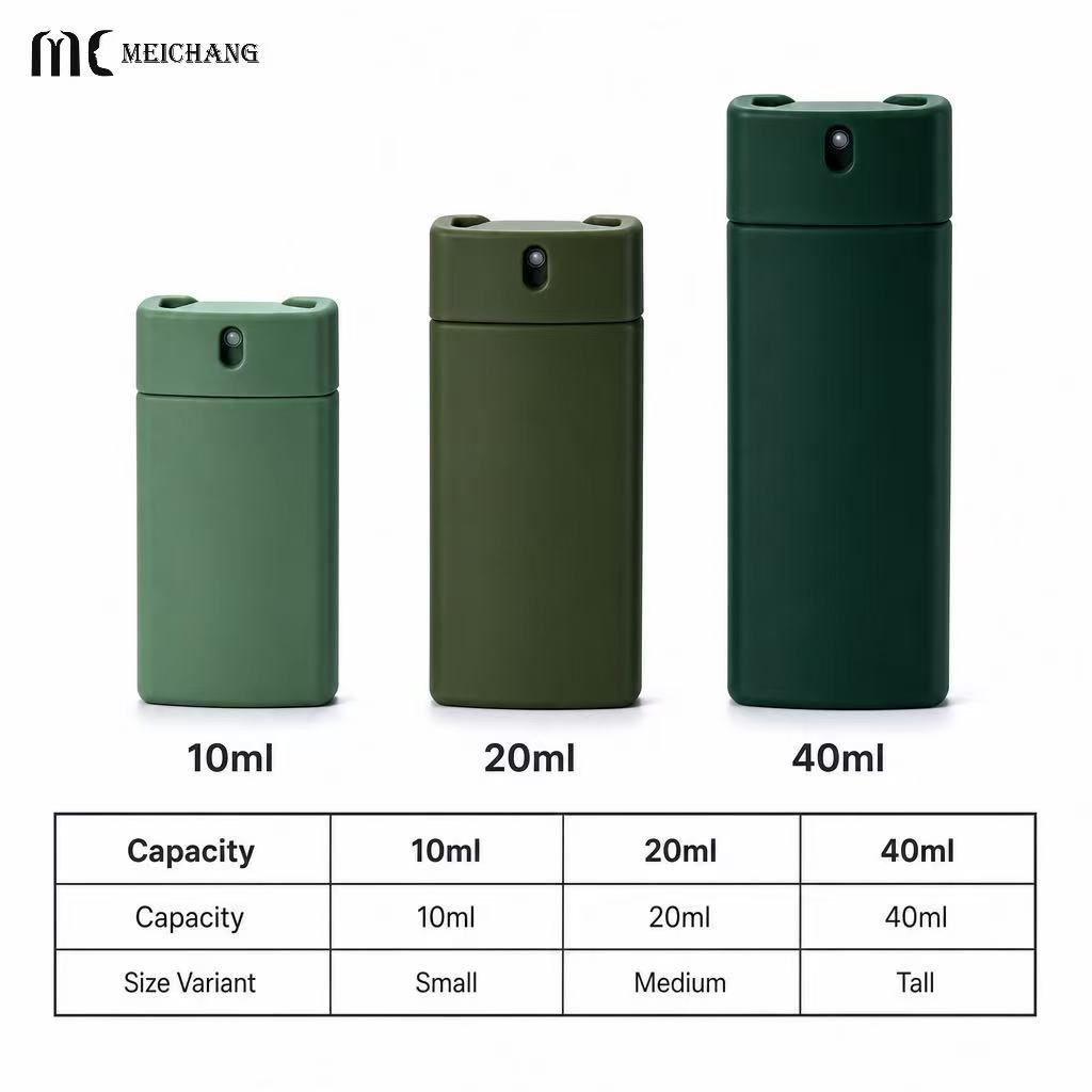 Square Refillable Perfume Spray Bottle – 10ml / 20ml / 40ml Portable Perfume Packaging (MC-1205)