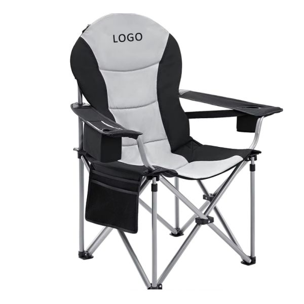 Modern Lightweight Outdoor Portable Eco-Friendly Foldable Fishing Camping Chair Ice Bag Metal Frame for Park Outdoor Furniture